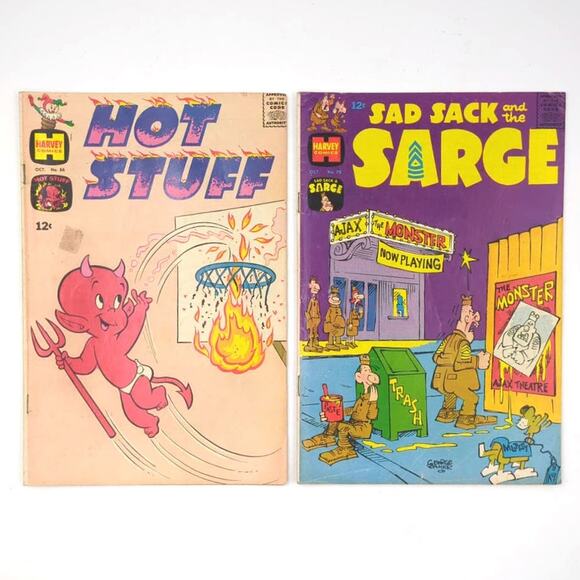 6 Silver Age Harvey Comic Lot Hot Stuff Casper Sad Sack Baby Huey Audrey 60s 70s - Picture 6 of 7